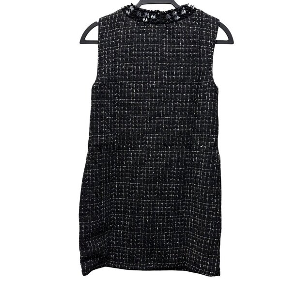 Maeve Anthropologie Sequin Embellished V-Neck Tweed Mini Dress Black Size XS - Picture 5 of 8